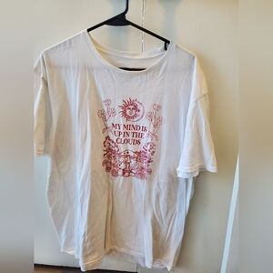 PS/LA White T-Shirt with Red Graphic Print one size